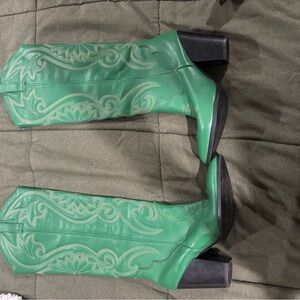 Green Steve Madden cowboy boots